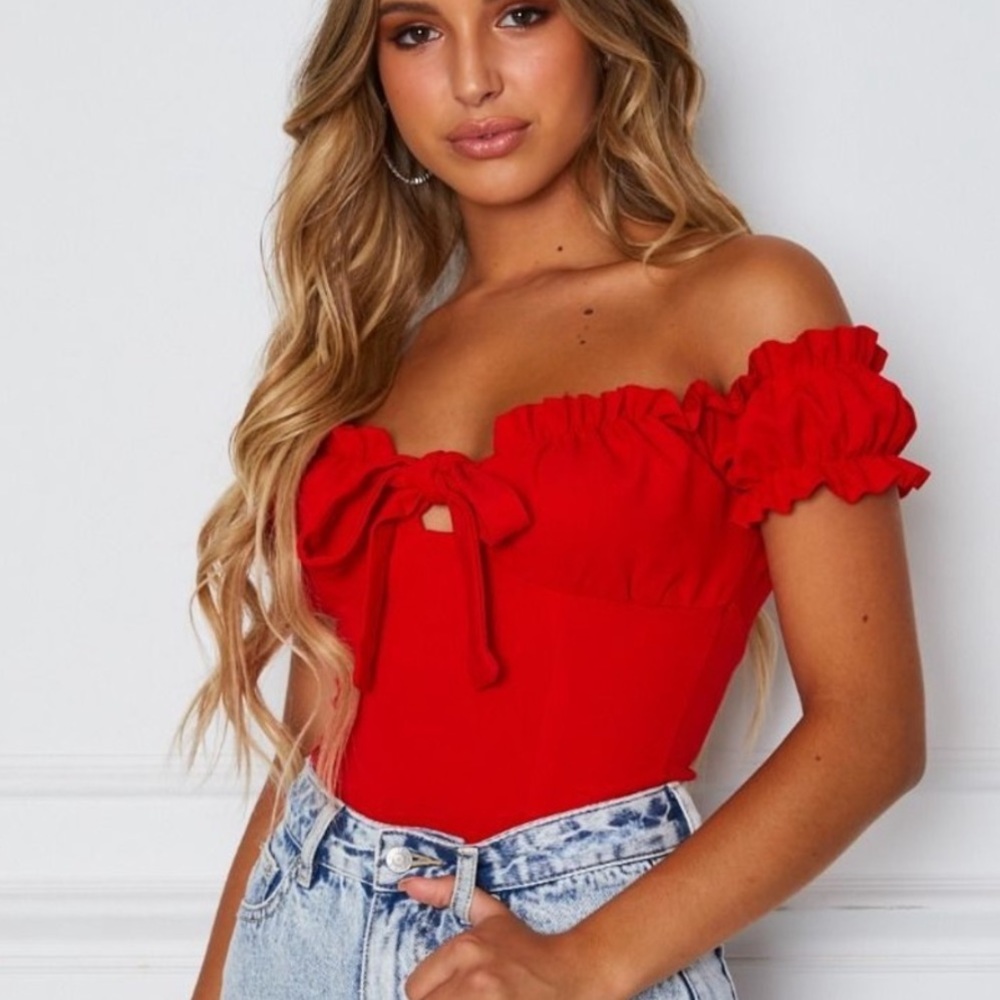 White Fox Red Bodysuit